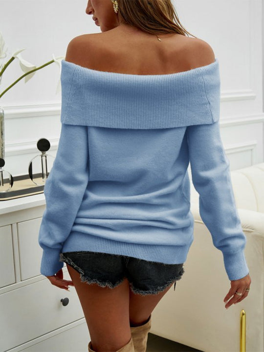 Casual Down Fold Shoulder Overtop - Choice SelectionsJumper