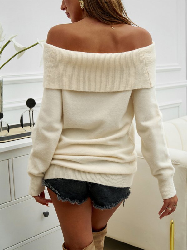 Casual Down Fold Shoulder Overtop - Choice SelectionsJumper