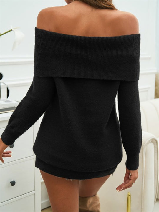 Casual Down Fold Shoulder Overtop - Choice SelectionsJumper