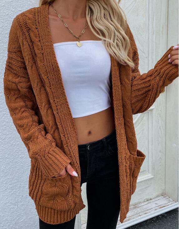 Cozy Women's Knit Long Sleeve Cardigan - Choice Selections