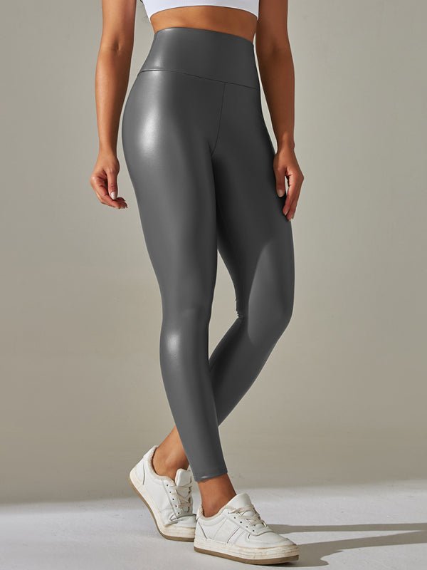 High Waist Sexy PU Leather Leggings - Choice Selections