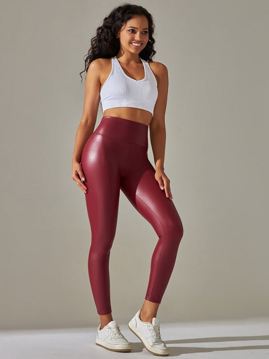 High Waist Sexy PU Leather Leggings - Choice Selections