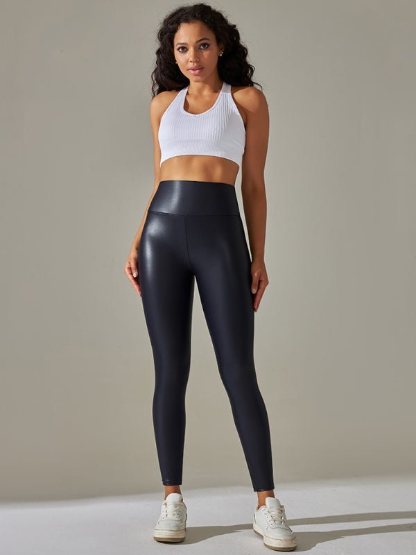 High Waist Sexy PU Leather Leggings - Choice Selections