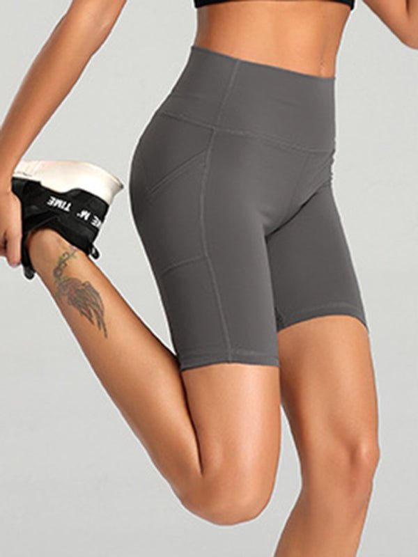 High - Waisted Yoga Shorts with Pockets - Choice SelectionsSport shorts