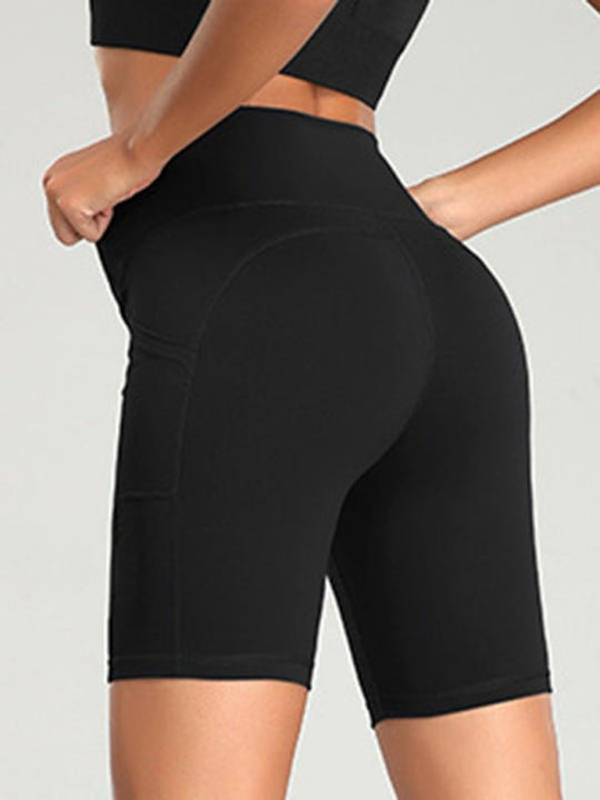 High - Waisted Yoga Shorts with Pockets - Choice SelectionsSport shorts