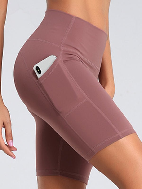 High - Waisted Yoga Shorts with Pockets - Choice SelectionsSport shorts