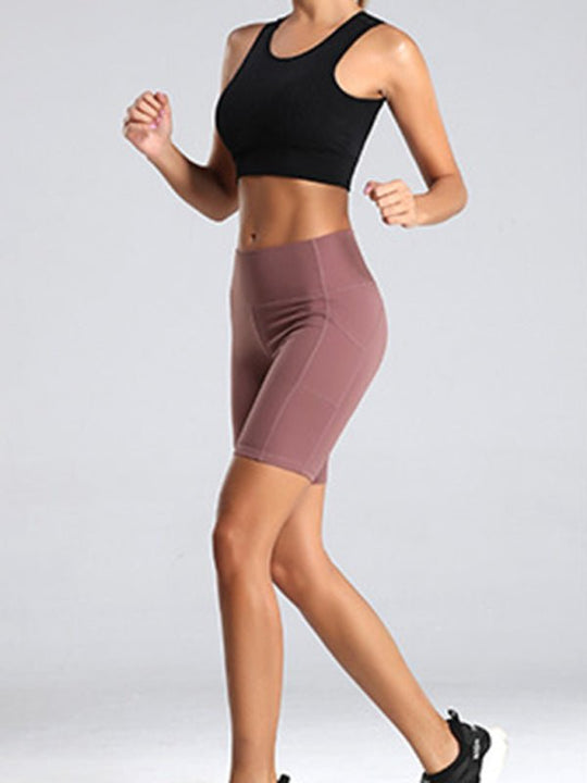 High - Waisted Yoga Shorts with Pockets - Choice SelectionsSport shorts