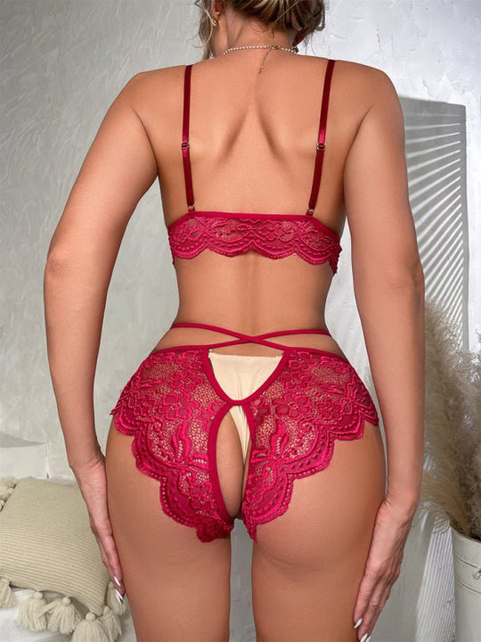 Lacey Crotchless Knickers Two - Piece Set - Choice SelectionsLingerie