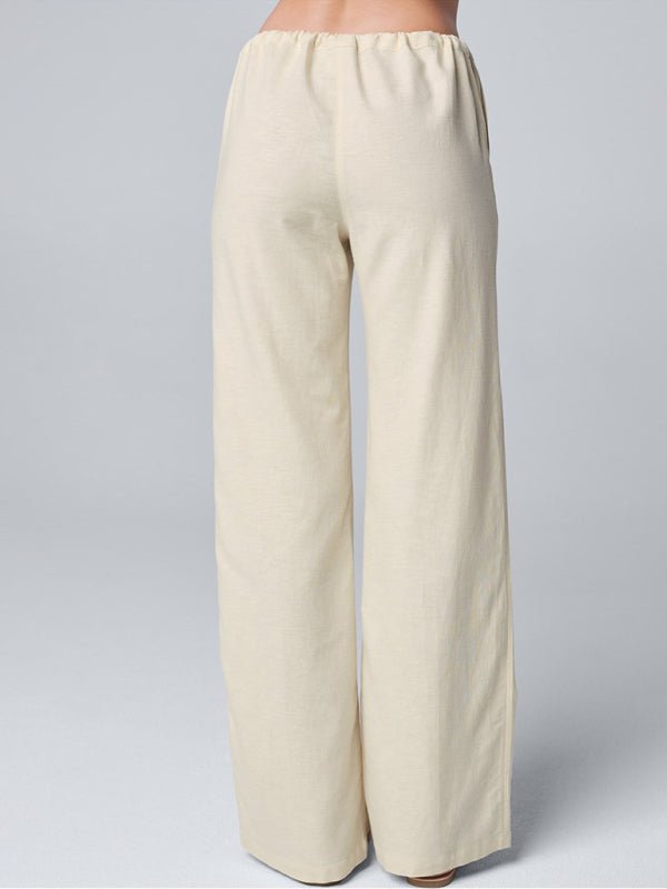 Loose Lace Linen Straight Casual Trousers - Choice Selections