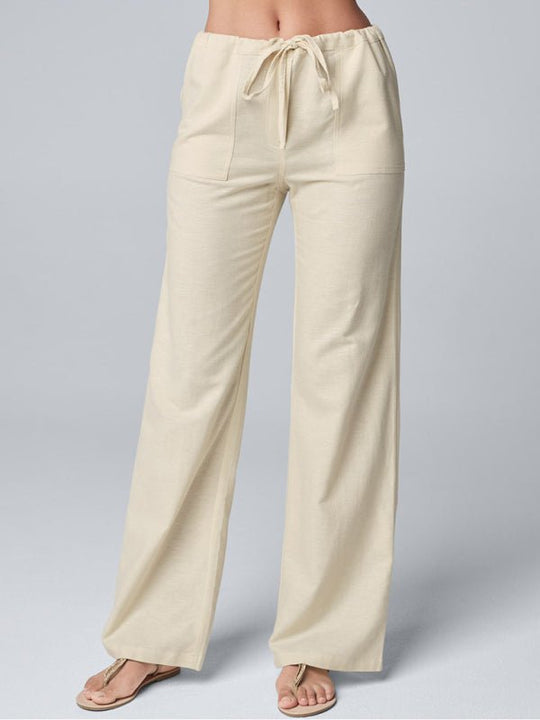 Loose Lace Linen Straight Casual Trousers - Choice Selections