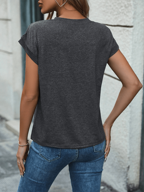 Plain Button Stylish T-Shirt - Choice Selections