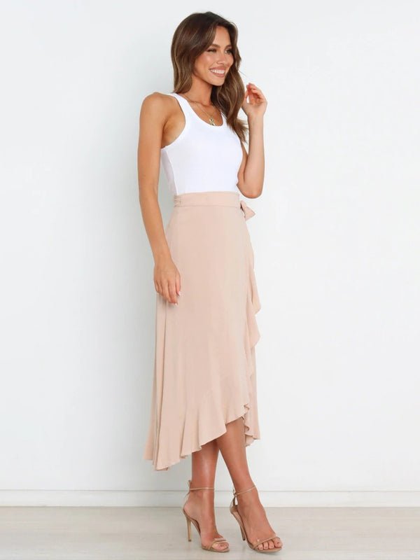 Ruffled Asymmetrical Wrap Skirt - Choice Selections