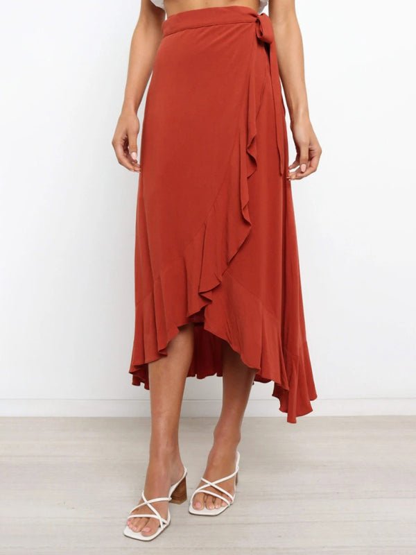 Ruffled Asymmetrical Wrap Skirt - Choice Selections