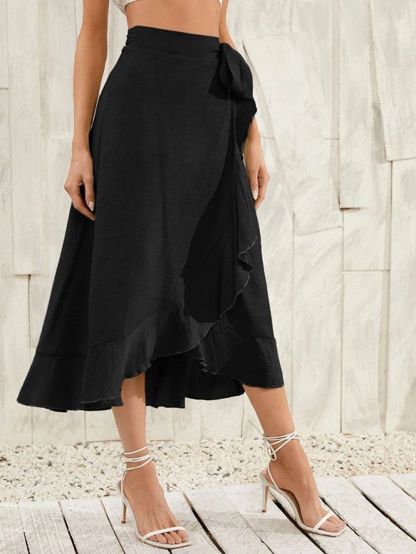 Ruffled Asymmetrical Wrap Skirt - Choice Selections