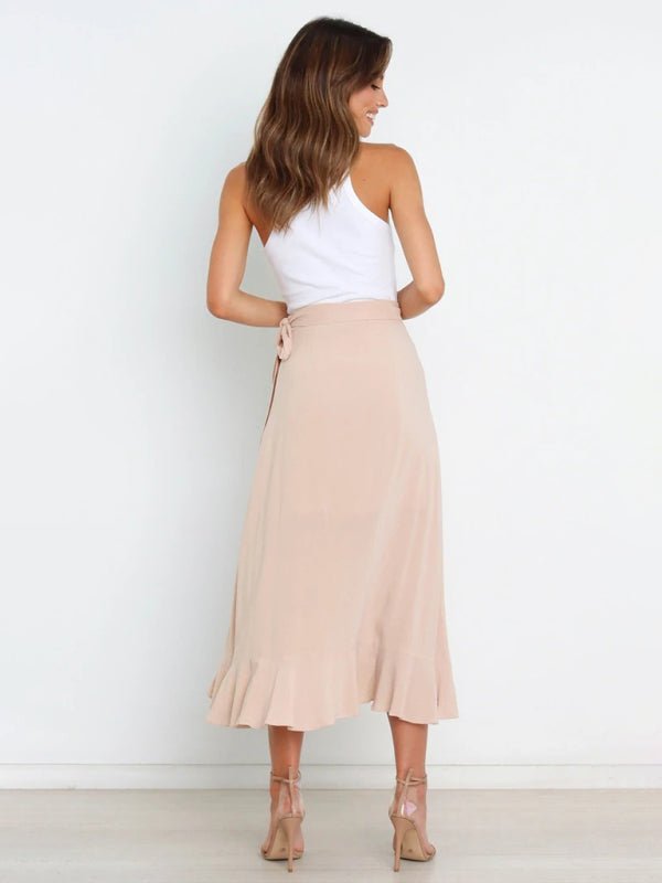 Ruffled Asymmetrical Wrap Skirt - Choice Selections