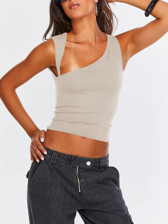 Sculpted Asymmetrical Tank Top - Choice Selections