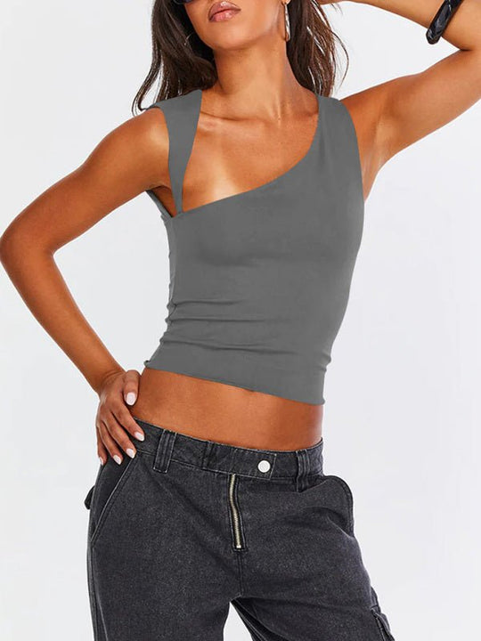 Sculpted Asymmetrical Tank Top - Choice Selections