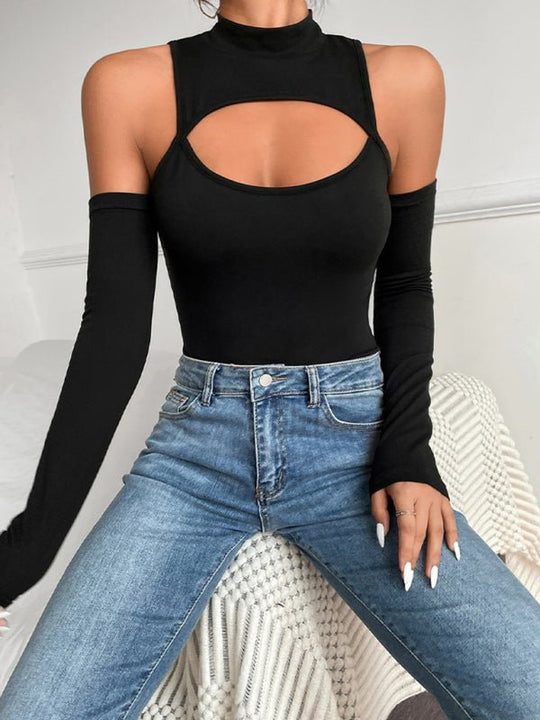 Sexy Cutout Long Sleeve Bodysuit - Choice SelectionsBodysuit