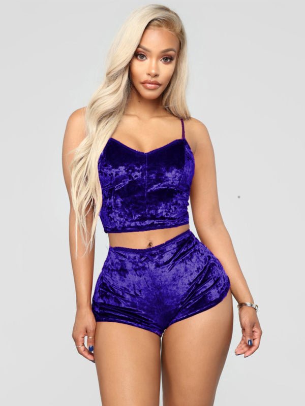 Velvet Camisole and Shorts Lounge Set - Choice SelectionsLoungewear