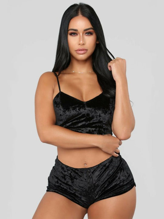 Velvet Camisole and Shorts Lounge Set - Choice SelectionsLoungewear