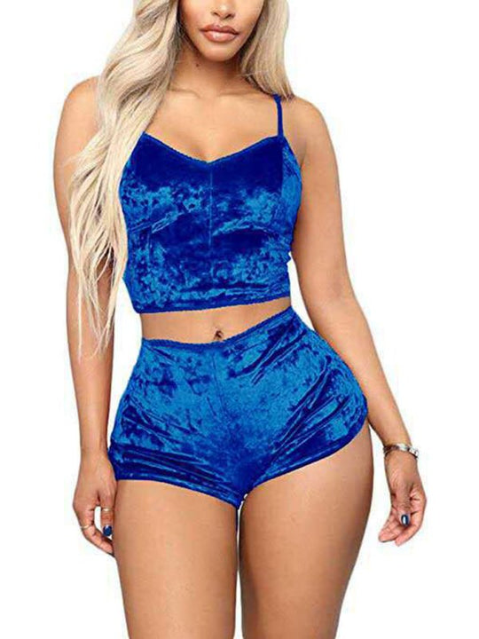 Velvet Camisole and Shorts Lounge Set - Choice SelectionsLoungewear