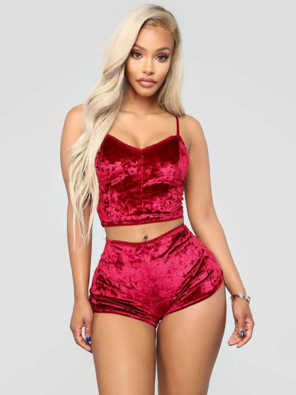 Velvet Camisole and Shorts Lounge Set - Choice SelectionsLoungewear