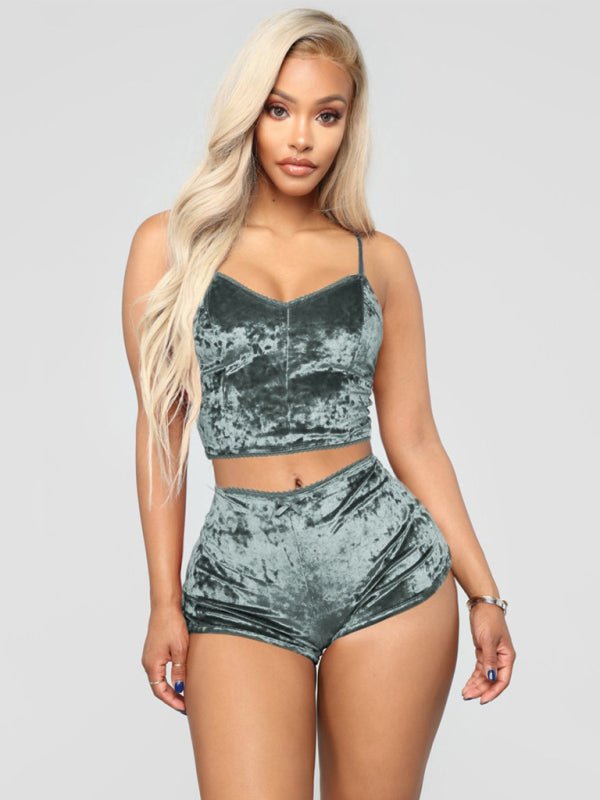 Velvet Camisole and Shorts Lounge Set - Choice SelectionsLoungewear