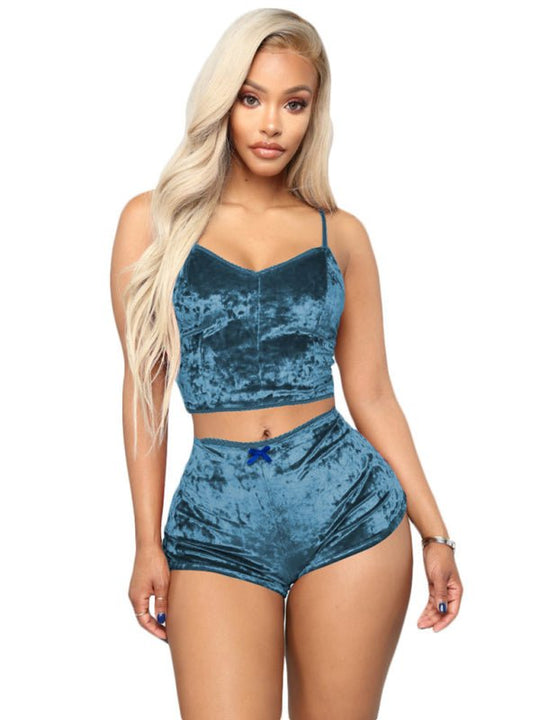 Velvet Camisole and Shorts Lounge Set - Choice SelectionsLoungewear