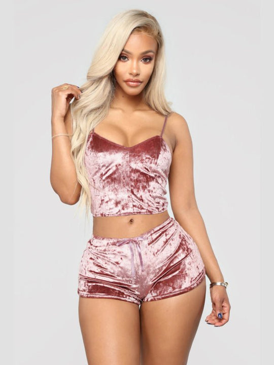 Velvet Camisole and Shorts Lounge Set - Choice SelectionsLoungewear