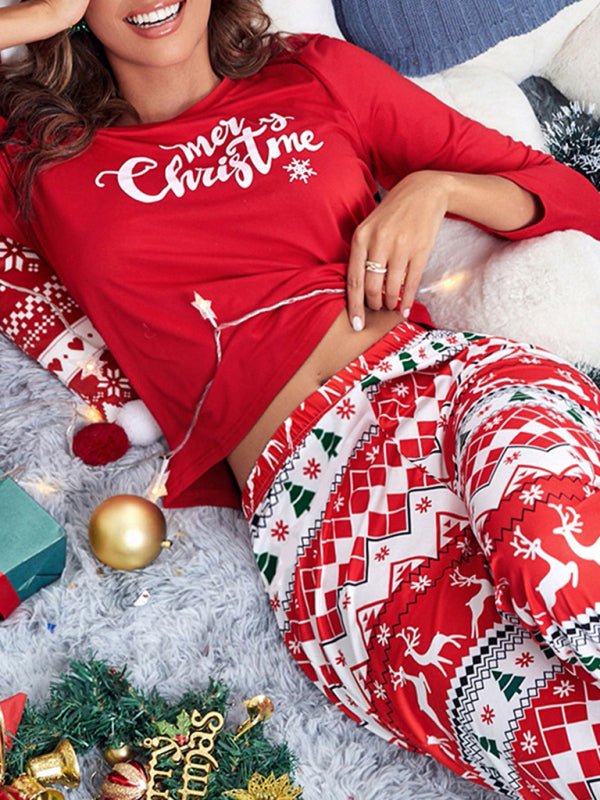 Women's Christmas Reindeer Print Pajama Set - Choice SelectionsPyjamas