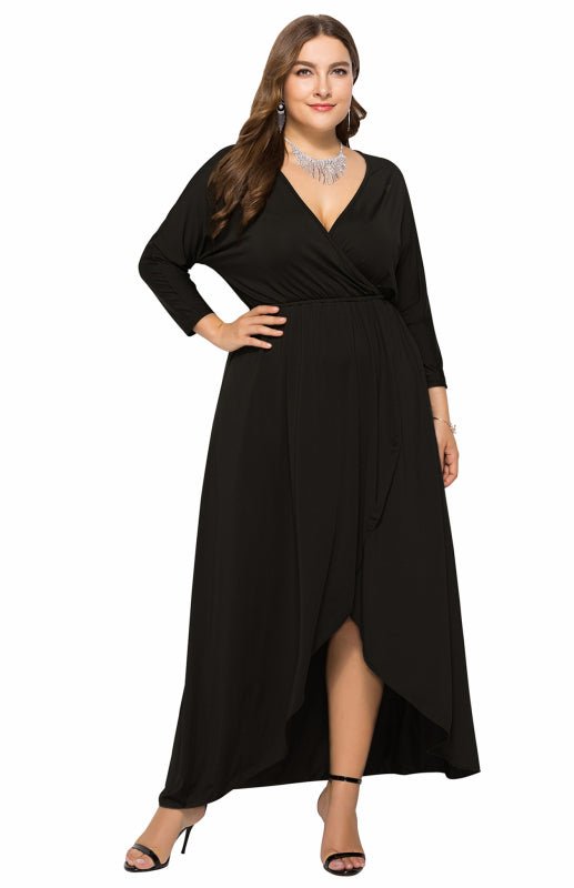 Women's Plus Size Solid Deep V Dress - Choice SelectionsDress