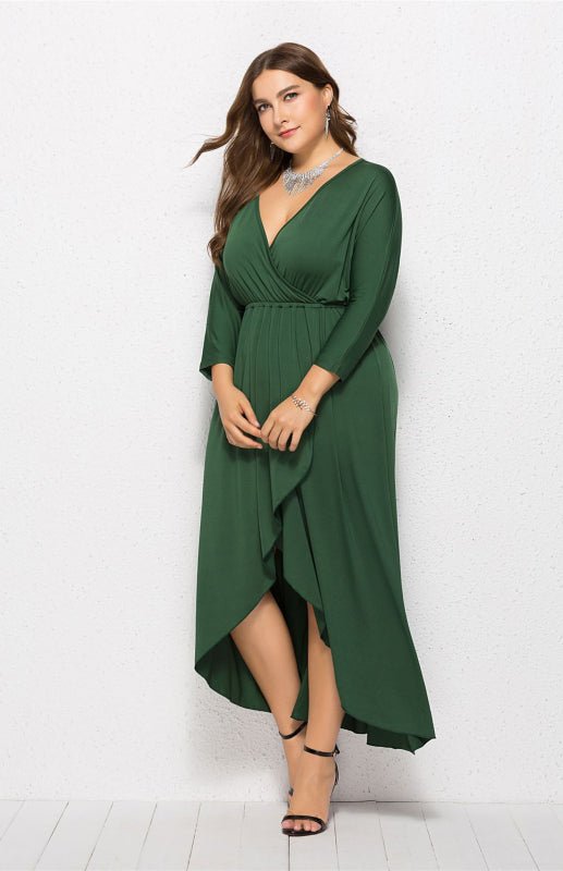 Women's Plus Size Solid Deep V Dress - Choice SelectionsDress