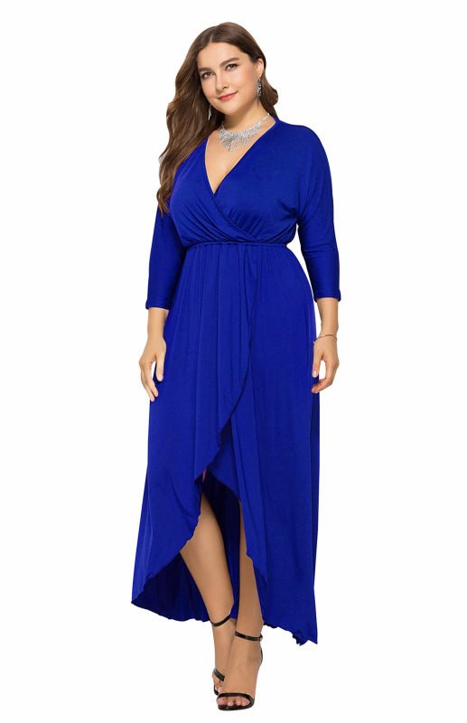 Women's Plus Size Solid Deep V Dress - Choice SelectionsDress